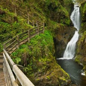 Glenariff Forest Trilha e cachoeira na Irlanda do Norte Reino Unido