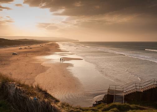 Portstewart Strand praia arenosa na irlanda do norte Reino Unido
